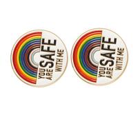 BESPORTBLE Pin de Esmalte Arcoíris Metálico 2 Piezas, Broches para Mujer con Diseño Colorido, Accesorios para Chaquetas, Ropa y Mochilas en Orgullo Lgbtq