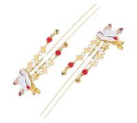 BESPORTBLE Pinzas Cabello Máscara De Dibujos Animados y Borlas De Aleación Estilo Chino Para Niñas Accesorio Para Fiesta 2 Piezas