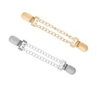 BESPORTBLE Pinzas Metálicas para Suéter y Vestido Clips para Chal de Mujer Cadena Dorada y Plateada Broches para Ropa 2 Unidades Accesorios para Sujetar Cárdigan y Bufanda en Uso Diario