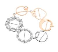 BESPORTBLE Pinzas para Camisa y Bufanda Metálicas Decorativas Gemas de Imitación, Hebillas Ajustables para Ropa, 6 Piezas en Plata y Dorado Mate, Accesorio para Mujer en Eventos y Uso Diario