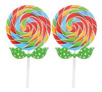 BESPORTBLE Piruletas Falsas Decorativas 16 CM 2 Unidades Accesorio Fotográfico para Fiestas y Eventos Adorno de Piruleta Gigante Colorido para Accesorio Decorativo de Escena Festiva