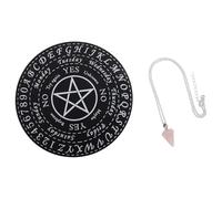 BESPORTBLE Placa de Adivinación de Madera de Pino Péndulo Colgante Negro y Rosa, Tablero Místico Tallado de 7 Estrellas para Radiestesia, Decoración Espiritual y Meditación Hogar
