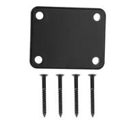BESPORTBLE Placa de Mástil para Guitarra Eléctrica, Placa de Unión Metálica Negra 4 Tornillos, Repuesto Durable para Parte Guitarra Eléctrica, Accesorio de Montaje Funcional