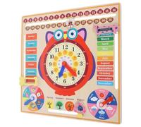 BESPORTBLE Placa De Reloj De Búho Reloj Cognitivo Educativo para Juguete De Madera para Aprender Decir La Hora para Jardín De Infancia y Primaria