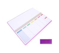 BESPORTBLE Planificador Horizontal sin Fecha Cuaderno Organizador de Papel Púrpura para Horarios Diarios y Seguimiento de Recordatorios en Entornos de Negocios
