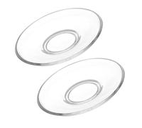 BESPORTBLE Platillos de Vidrio Transparentes Redondos 12X12 CM Juego de 2 Piezas Platos Multiusos para Aperitivos Postres y Bolsitas de Té Diseño Estable y Compacto para Uso Reutilizable