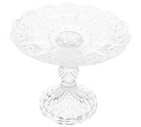 BESPORTBLE Plato de Vidrio Patas para Servir Aperitivos y Postres Soporte para Tartas Vintage Bandeja Decorativa Transparente para Comedor Hotel y Eventos Diseño Elegante y Funcional