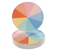 BESPORTBLE Platos de Papel para Pastel de Fiesta 7 Pulgadas 50 Unidades 5 Juegos Diseño Arcoíris Colorido Plato Llano Multifuncional para Picnic Cumpleaños y Reuniones Familiares
