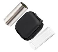 BESPORTBLE Pocket Guitar Slide, Glass and Stainless Steel Tube Slide Set with Storage Case, Acoustic Guitar Accessory for Beginners and Seasoned Players in Live Blues Performances