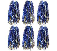 BESPORTBLE Pompones de Animadora Metálicos Mango Suave, 6 Piezas para Competencias Deportivas y Encuentros de Baile