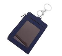BESPORTBLE Portatarjetas para Tarjeta de Transporte y Documento de Identidad con Llavero, Funda Protectora Transparente Azul Oscuro, Soporte Vertical Compacto para Uso Diario en Transporte