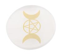 BESPORTBLE Posavasos de Cristal Redondo para Rituales de Adivinación Base de Piedra Artesanal Pulida Decoración Mística para Hogar y Oficina para Decoración Femenina y Mesa de Acción de