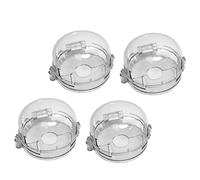 BESPORTBLE Protector de Perilla de Estufa Blanco de Plástico, Resistente a Altas Temperaturas, 4 Piezas, para Cocinas y Hornos Diseño Redondo Seguro para Niños y Adultos