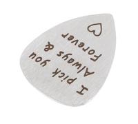 BESPORTBLE Púa De Guitarra De Acero De Titanio Tallada Texto i Pick You', Accesorio Para Instrumentos Musicales, Púa De Ukelele Duradera Para Práctica y Obsequio