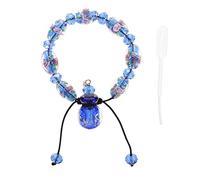 BESPORTBLE Pulsera Colgante De Botella De Aceite Esencial Aromaterapia De Cristal Azul, Cadena De Mano Para Decoración y Purificación, Diseño Esférico Práctico Para Uso Diario