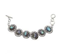 BESPORTBLE Pulsera de Conchas de Abulón Estilo Bohemio Ajustable Triple Cierre en Tono Plata Antigua, Accesorio para Mujer y Niña, Adecuado para Ocasiones Casuales y Regalos