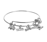 BESPORTBLE Pulsera De La Temporada De Graduación Los Que Salen Dejar Llave Escuela Estudiantes Graduación Para Ella Novio Pulseras De Encantos Colega Acero Inoxidable