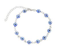 BESPORTBLE Pulsera de ojo malvado retro pulseras de tobillo mal de ojo pulseras de mal de ojo para mujer pulsera de mal de ojo mujer accesorios del mal de ojo vidrio Silver