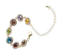 BESPORTBLE Pulsera para Mujer con Cristales de Colores Ajustable Brazalete de Strass Brillante Joyería de Moda para Chicas y Mujeres Diseño Dulce y Cómodo para Uso Diario