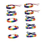 BESPORTBLE Pulseras De Mano Arcoíris Tejidas Mano Decoración De Muñeca Unisex Accesorios De Moda Para Ocasiones Estilo DIY y Orgullo Lgbtq