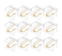BESPORTBLE Pulseras de Rosario Católicas Cruz de Perlas y Aleación Dorada, 12 Piezas para Bautizo, Comunión y Detalles Religiosos, Ideales para Mujeres en Eventos Espirituales
