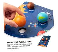 BESPORTBLE Puzzle de de Madera Educativo para de Sistema Solar Tablero de Emparejamiento Seguro y Didáctico para Preescolares