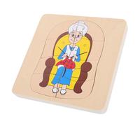 BESPORTBLE Puzzle Montessori de Madera para Infantil de Desarrollo Cognitivo con Figuras de Personajes Animados Juguete Educativo para Preescolar