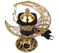 BESPORTBLE Quemador Eléctrico de Incienso Cerámico Vintage Aroma Seguro sin Llama Soporte Árabe Decorativo para Hogar y Relajación Compatible con Acv