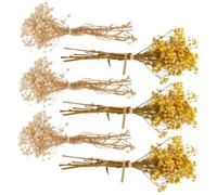 BESPORTBLE Ramo de Flores Secas de Aliento de Ñiño 6 Piezas Mini Ramillete de 12 CM en Amarillo y Beige Adorno Floral para Decoración de Bodas Centros de Mesa y Arreglos DIY