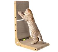 BESPORTBLE Rascador para Gatos Vertical l con Campanas, Tablero De Cartón con Marco De Madera, Diseño Interior para Ejercicio y Entretenimiento De Gatos Pequeños