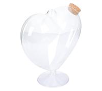 BESPORTBLE Recipiente de Vidrio Diseño en Corazón y Tapa de Corcho Botella para Deseos y Decoración de Bodas Uso en Hogar y Oficina 16 CM 1 Unidad