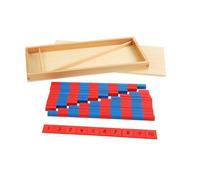 BESPORTBLE Regletas Montessori Rojo y Azul para Juguete Educativo Matemático para Niñas Material Didáctico para Aprender Números y Desarrollar Pensamiento Lógico para Educación Temprana