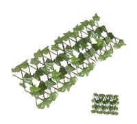 BESPORTBLE Rejilla de Hojas Artificiales Verde para Jardín y Terraza, Valla Extensible de Plástico Diseño de Hojas Realistas, Protección de Privacidad Exterior