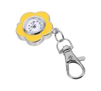 BESPORTBLE Reloj de Bolsillo de Cuarzo con Diseño de Girasol Pequeño Reloj Luminoso con Clip como Llavero para Estudiantes de Medicina y Enfermeras
