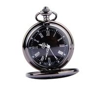 BESPORTBLE Reloj De Bolsillo Romano Redondo Retro Clásico Doble Pantalla Números Romanos y Arábigos Estilo Steampunk para Coleccionistas