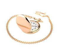 BESPORTBLE Reloj De Bolsillo Vintage Colgante Diseño De Concha, Aleación De Cobre, Doble Cara Pulida, Cadena, Unisex, Uso Diario, Color Rosa Dorado