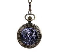 BESPORTBLE Reloj De Bolsillo Vintage Retro De Bronce Cadena Larga, Mecánico Sin Pilas, Esfera Números Romanos, Obsequio Clásico para Hombres y Mujeres, Tamaño Compacto, Uso Diario