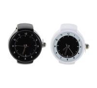 BESPORTBLE Reloj de Dedo Unisex de 2 Piezas: Banda elástica Retro para Hombre y Mujer, Esfera Redonda, analógico de Cuarzo, Ligero, novedoso, joyería para Estudiantes, Adolescentes y Mujeres,