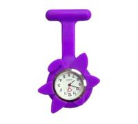 BESPORTBLE Reloj de Enfermera Colgante de Silicona, Reloj de Bolsillo Médico Forma de Girasol, Púrpura, de Vidrio, para Médico y Enfermera