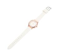 BESPORTBLE Reloj de Mujer Retro Esfera Cuadrada Movimiento de Cuarzo Correa Delgada Blanca de Piel Reloj de Pulsera Delicado y Elegante para Uso Diario