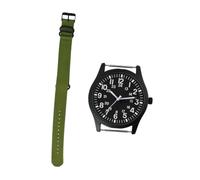 BESPORTBLE Reloj de Pulsera para Hombre Deportivo Elegante de Cuarzo Correa de Nailon Trenzado Color Verde Militar, Resistente al Agua, para Uso Exterior, Tamaño Grande Números Digitales