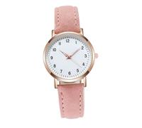 BESPORTBLE Reloj De Pulsera para Mujer Reloj De Cuarzo Minimalista con Correa De Imitación De Cuero Retro y Casual Color Rosa