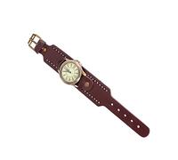 BESPORTBLE Reloj De Pulsera Retro Esfera Romana, Correa De Cuero Genuino, Cuarzo Preciso, Mujer, Estilo Casual, Color Café Oscuro, Tamaño Estándar