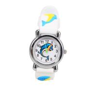 BESPORTBLE Reloj Infantil Delfín De Dibujos Animados, Digital, Correa Ajustable Blanca, Ligero y Duradero, para Niños Uso Diario y Aprendizaje Hora
