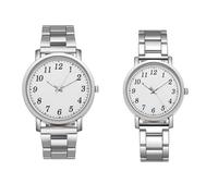 BESPORTBLE Relojes para Parejas de Acero Inoxidable en Plata, Resistentes E Hipoalergénicos, Diseño Moderno y Ligero para Ocasiones Obsequios y Uso Diario