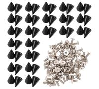 BESPORTBLE Remaches metálicos cónicos negros 50 piezas para DIY, accesorios punk para chaquetas y fundas de teléfono, suministros decorativos de metal para manualidades