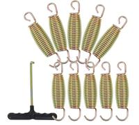 BESPORTBLE Resortes Metálicos para Trampolín 11 Piezas Gancho de Arrastre, Resorte de Tensión de 9 Cm, Alambre de Acero Galvanizado, Accesorios para Trampolines de Exterior, Reparación