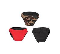 BESPORTBLE Reutilizables para Perros 3 Piezas Pantalones para Mascotas Calzoncillos para Perros Cómodos Camuflaje Rojo Talla 2XL