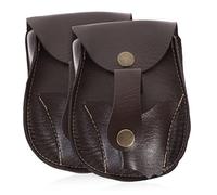 BESPORTBLE Riñonera Deportiva Multifunción Ligera De 2 Unidades, Bolsa De Almacenamiento Cuentas De Acero, Bolsillos para Cintura, Color Negro y Marrón, Adecuado para Senderismo y Caza