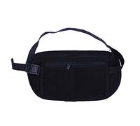 BESPORTBLE Riñonera Deportiva Unisex Ajustable para Exteriores Bolsa de Cintura Ligera y Espaciosa para Correr Senderismo Ciclismo y Viaje Color Negro